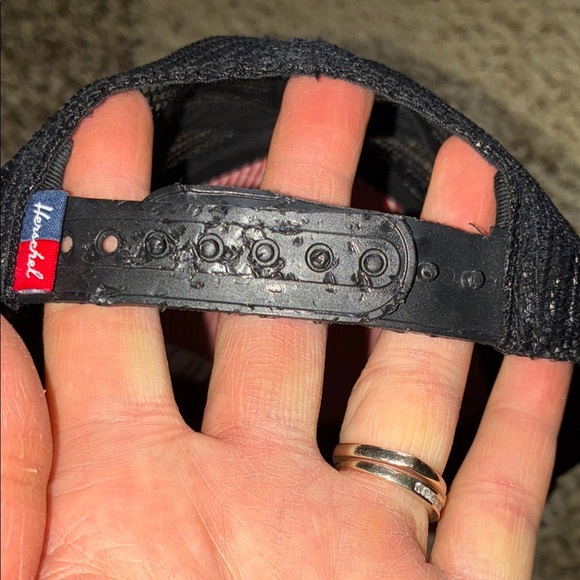 Herschel Supply Company Black and Pink Hat with chew marks on the back - Picture 3 of 5